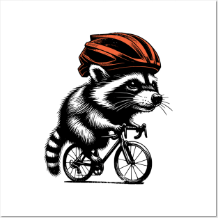 Cycling Raccoon Posters and Art